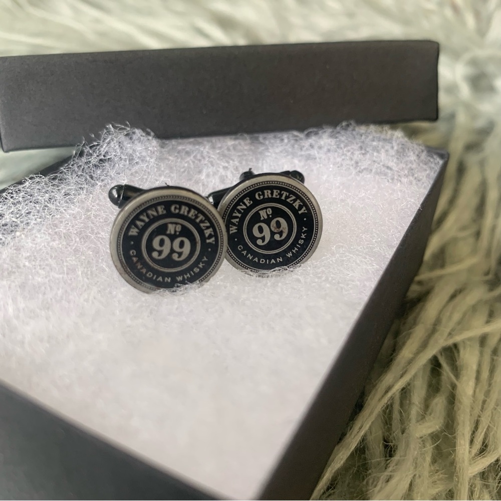Wayne Gretzky 99 Canadian Whiskey Cuff Links Pair